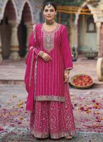 Chinnon Pink Eid Wear Sequins Work Readymade Plazzo Suit